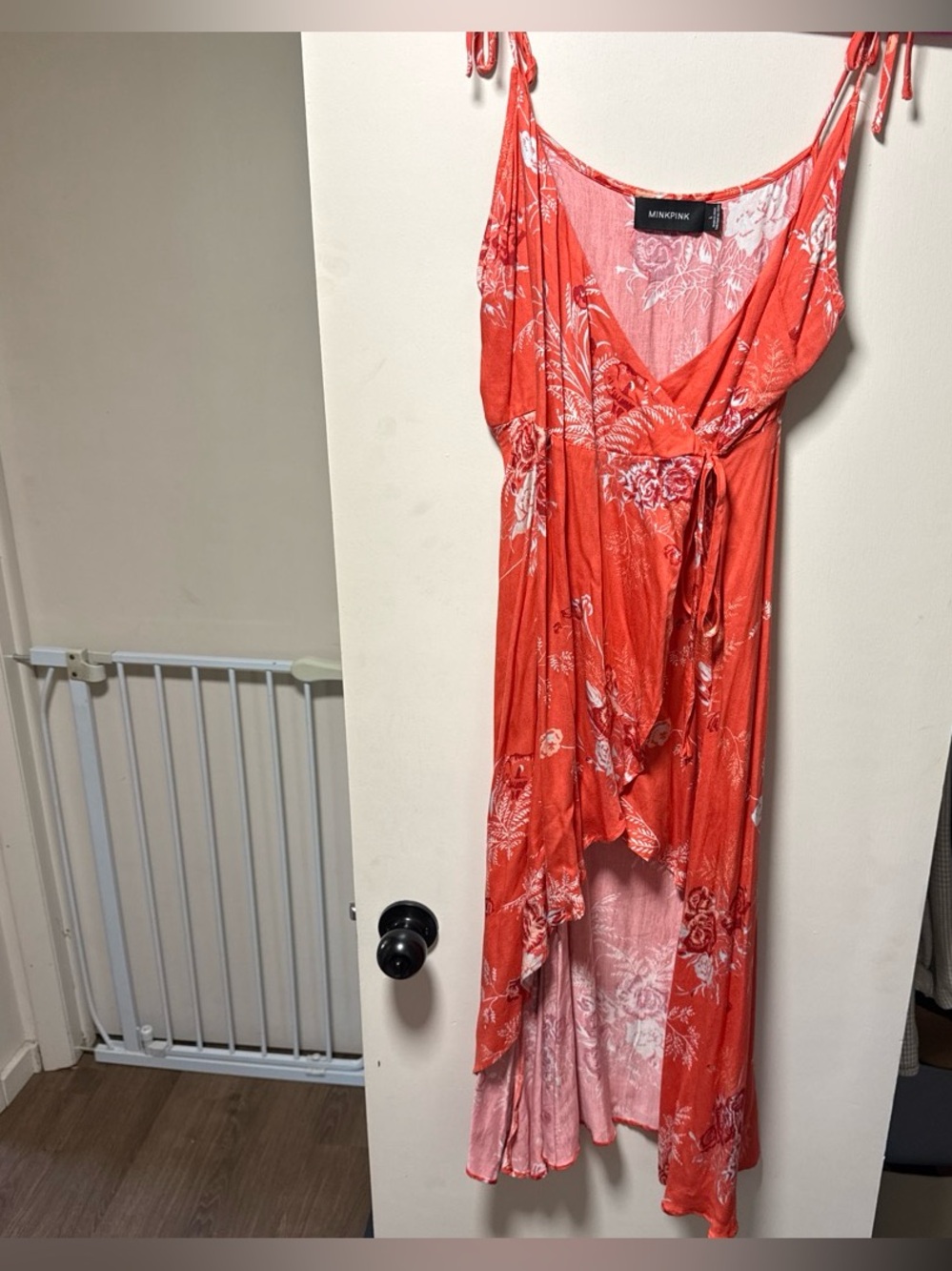 MINKPINK Coral Floral High-Low Maxi Dress